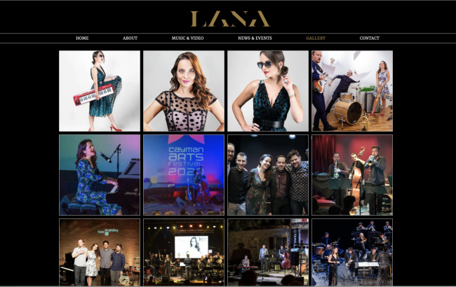 Интернет сайт на певицата и композиторка Lana Janjanin (екран)